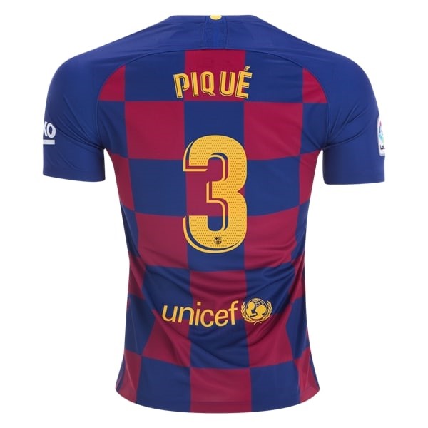 Camiseta Barcelona NO.3 Pique Replica Primera Ropa 2019/20 Azul Rojo